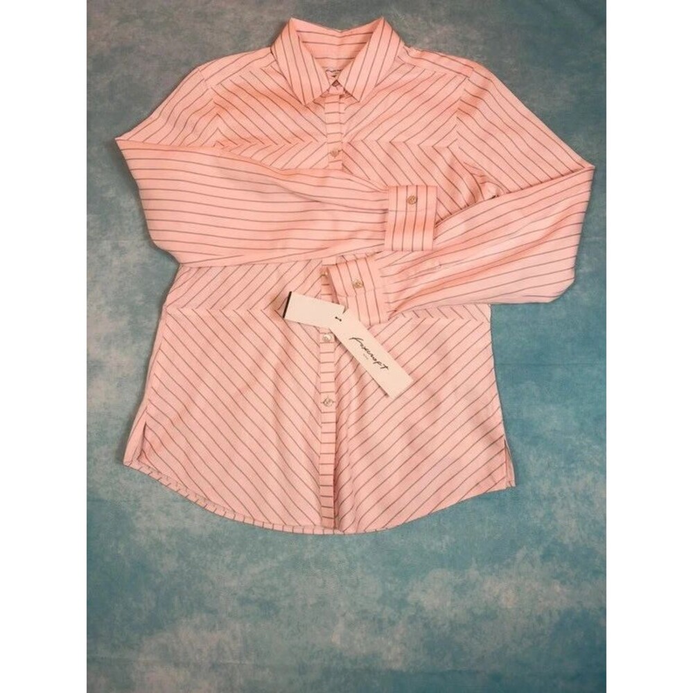 Foxcroft NYC Women’s Size 2 Pink Striped Heritage Non-Iron Shirt NWT